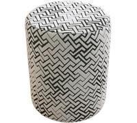 Housse Extensible Jacquard pour Petit Pouf Rond, Housse Antidérapante pour Tabouret, Protège-poussière pour Repose-Pieds, Utilisable Chambre Et Salon(StyleB,40x40cm/16x16in)