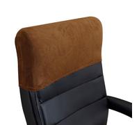 Housse extensible pour appui-tête de chaise de bureau - Protecteur de dossier élastique minimaliste épais et doux de couleur unie, housse pour chaise d'ordinateur de bureau haute avec dossier haut