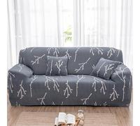 Housse Extensible pour canapé 1/2/3/4 Places et canapé d'angle, Housses de canapé universelles à Couverture complète, Motif Feuille à Lignes simples-02|| 3 Seater(74-90in)