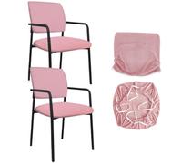 Housse Extensible pour Chaise de Bureau Visiteur Lot de 2 Très Grande Rose. Housse de Protection en Deux Parties avec Accoudoirs Idéale pour Les Réceptions Les Écoles Et Les Églises.