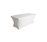 Perel Housse de table Nappe élastique spandex lavable pour table rectangulaire Blanc 180×75×74 cm