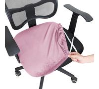 Housse Fauteuil Bureau 1PC Velvet Spandex Office Chair Seat Covers Stretch Solid Color Cover Removable Dust(Pink)