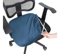 Housse Fauteuil Bureau 1PC Velvet Spandex Office Chair Seat Covers Stretch Solid Color Cover Removable Dust(Royal Blue)