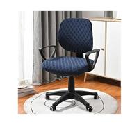 Housse Fauteuil Bureau 2pcs/Set Diamond Shaped Elastic Split Chair Cover, Dust-Proof Decorative Protection for Office(Dark Blue)