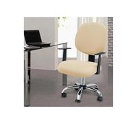 Housse Fauteuil Bureau 2pcs/Set Split Office Chair Covers Elastic Stretch Computer Universal Solid Color(Beige)