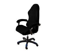 Housse Fauteuil Bureau Tickened Velvet Chair Cover Office Computer Game Seat Case Stretchy Home Gaming with Armrest(Black)