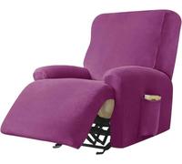 Housse Fauteuil Relax Electrique Velours Extensible Antidérapant 4 Pièces