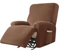 Housse Fauteuil Relax Electrique Velours Extensible Antidérapant 4 Pièces