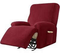 Housse Fauteuil Relax Electrique Velours Extensible Antidérapant 4 Pièces