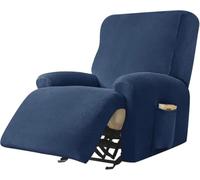 Housse Fauteuil Relax Electrique Velours Extensible Antidérapant 4 Pièces