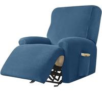 Housse Fauteuil Relax Electrique Velours Extensible Antidérapant 4 Pièces