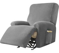 Housse Fauteuil Relax Electrique Velours Extensible Antidérapant 4 Pièces