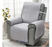 Housse Fauteuil Relax Matelassé,Couvre Fauteuil Relax Antidérapant,Couverture Protecteur Canapé 1 Place Doux et Confortable,Gris