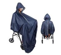 Housse Fauteuil Roulant Pluie Poncho de pluie imperméable à bande réfléchissante, for mobilité en fauteuil roulant, vieux Scooter, grande Cape coupe-vent avec capuche(Black)