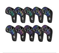 Housse Fer de Golf Housse Étui Protège-tête Capuchon Numéroté 4 5 6 7 8 9 Motif Pirate PU Résistant Forme Ajustée Adaptée à la Protection des Têtes, Color to 3, Style to 3