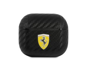 Housse Ferrari FESA3CABK On Track Polyuréthane Carbone Noir - AirPods 3