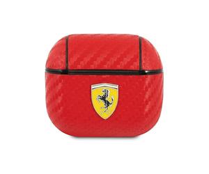 Housse Ferrari FESA3CARE On Track Polyuréthane Carbone Rouge - AirPods 3