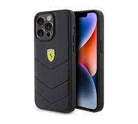 Housse Ferrari Quilted Metal Logo Noir - iPhone 15 Pro Max