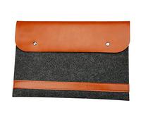 Housse Feutre & Cuir Synthétique Microfibre Résistant à l’Eau Pochette Sacoche pour 13.3 MacBook Notebook Ultrabook Tablet PC Marron Clair