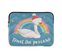 Housse fine pour ordinateur portable de 33 à 35,6 cm, Trust The Process Swan, poches pour ordinateur portable pour voyage d'affaires, travail