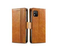 Housse Folio en Cuir pour Wiko Y52 Coque Premium PU TPU Flip Etui Portefeuille avec Fentes pour Cartes, Pochette Protector Etui Case Cover Jaune
