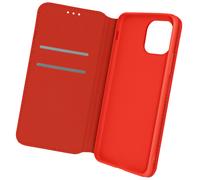 Housse Folio pour iPhone 12 Pro Max Portefeuille Fonction Support Vidéo Rouge