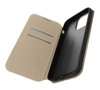 Housse folio pour iPhone 14 Pro Clapet Porte-cartes Fonction Support Vidéo Dorée