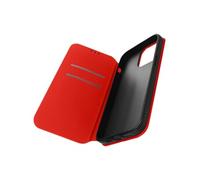 Housse folio pour iPhone 14 Pro Max Clapet Porte-cartes Fonction Support Vidéo Rouge