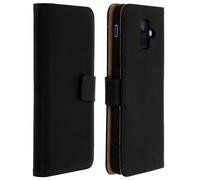 Housse Folio pour Samsung Galaxy A6 Étui cuir portefeuille clapet Coque Silicone Noir