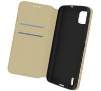 Housse Folio pour Wiko Y62 et Y62 Plus Portefeuille Fonction Support Vidéo Dorée