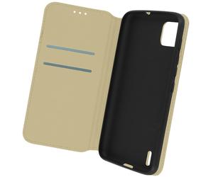 Housse Folio pour Wiko Y62 et Y62 Plus Portefeuille Fonction Support Vidéo Dorée