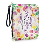 Housse for Bibles, Manuels Scolaires, Protecteur De Livre Durable Avec Emplacement for Stylo Intégré, Housse Légère Et Portable for Cahiers, for Un Usage Quotidien Ou À L'église(Pattern J,28.5CM)