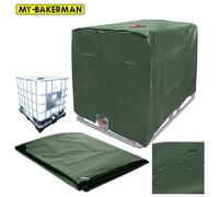 Housse fourre-tout IBC verte 1000 litres, feuille d'aluminium, étanche à l'eau et à la poussière, réservoir d'eau de pluie, tissu Oxford, housse de protection UV 210D Silver