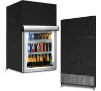 Housse Frigo Extérieur Étanche 210D Oxford - Congélateur Vertical Avec Fermetures Éclair, Sangles Réglables, Aérations, Protection Pluie UV Poussière(Black,22"x 23" x34")