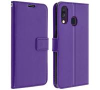 Housse Galaxy A40 Étui Portefeuille Rangements Cartes Fonction Support violet