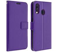Housse Galaxy A40 Étui Portefeuille Rangements Cartes Fonction Support violet