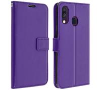 Housse Galaxy A40 Étui Portefeuille Rangements Cartes Fonction Support violet