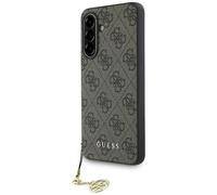 Housse Galaxy A56 Guess Logo En Cuir Synthétique Marron Avec Chaîne Dorée