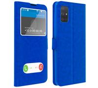 Housse Galaxy A71 Protection Double Fenêtre Fonction Support - bleu
