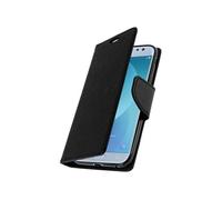 Housse Galaxy J3 2017 Etui Folio Portefeuille Protection Clapet Noir + Dragonne