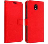 Housse Galaxy J5 2017 Etui Folio Portefeuille Rouge Fonction Support