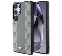 Housse Galaxy S25 Ultra DKNY MagSafe Cuir Synthétique Taupe Noir Logo