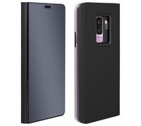 Housse Galaxy S9 Plus Etui Miroir Clapet Coque Rigide Fonction Support Noir