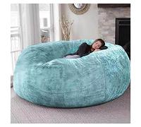Housse géante pour Pouf, Housse Ronde Douce et Moelleuse en Fausse Fourrure pour Pouf ou canapé-lit (sans Rembourrage).
