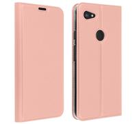 Housse Google Pixel 3A XL Folio Rangement Carte Fonction Support rose gold