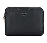 Housse Guess grainée avec poche zippée et logo triangulaire - Housse pour ordinateur portable 14"" (noir)