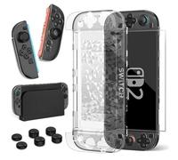 Housse HEYSTOP pour Nintendo Switch 2 étui PC polycarbonate blanc motif losanges, grip amovible, protection d¿écran HD