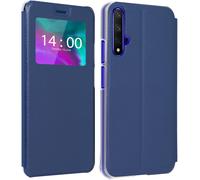 Housse Honor 20 / Huawei Nova 5T Etui Fenêtre Translucide Stand Vidéo bleu nuit