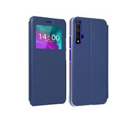Housse Honor 20 / Huawei Nova 5T Étui Fenêtre Translucide Stand Vidéo bleu nuit