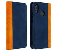 Housse Huawei P20 Lite Etui Folio Rangement carte Fonction support Bleu nuit